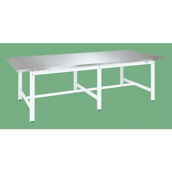 大型作業台(パールホワイトステンレスカブセ天板仕様) W2400×D1100×H740mm