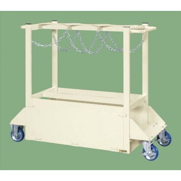 ボンベ台車(自在・固定タイプ ウレタンキャスター仕様) W1320×D550×H1100mm