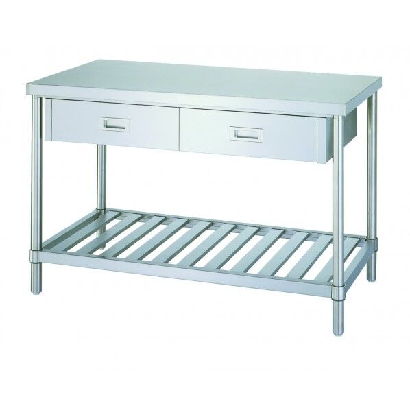 引出付作業台 スノコ棚