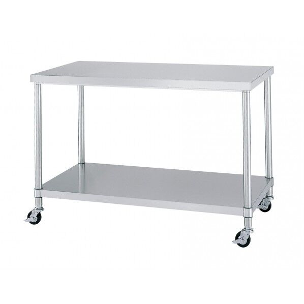 キャスター付ステンレス作業台≪ベタ棚仕様≫ W1200×D450×H800 WBC-12045-U75 1台