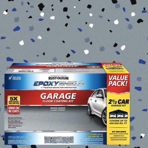 「エポキシシールド.ガレージフロアコーティングキット 2.5CARキット」グレー色 グレー 635F877EB5E14-49B1 1セット