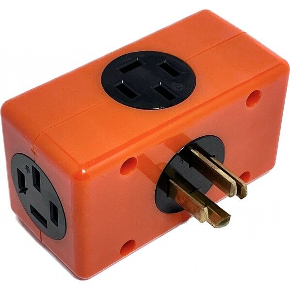 4P(接地3P-20A-250V)トリプルタップ 延長コード 三相200V 動力用 オレンジ 4PTP 1個