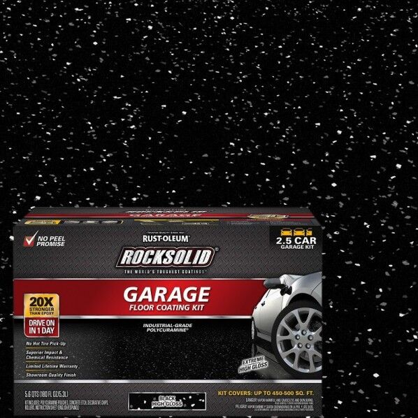 大型ガレージ床塗装におすすめ「ロックソリッド･ガレージフロアコーティング 2.5Carキット ブラック色」 11051-5AE9 1セット