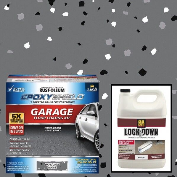 「エポキシシールド1CARキット」+「プライマー・ロックダウン」セット・ダークグレー 327081kit 1set