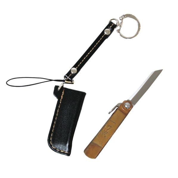 一刀流 豆肥後ナイフステン キーホルダー 黒 1個...