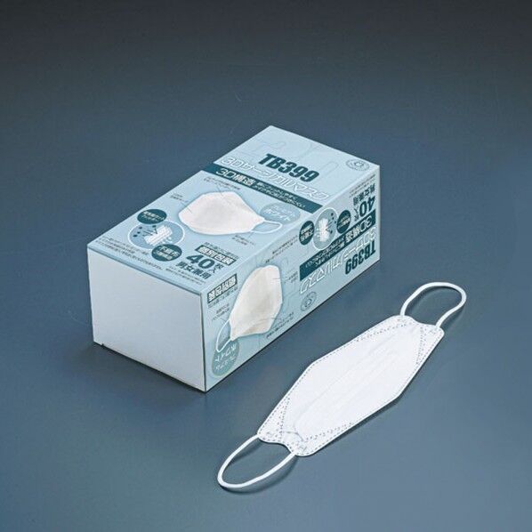3Dサージカルマスク(40入) ホワイト ホワイト TB399 1個