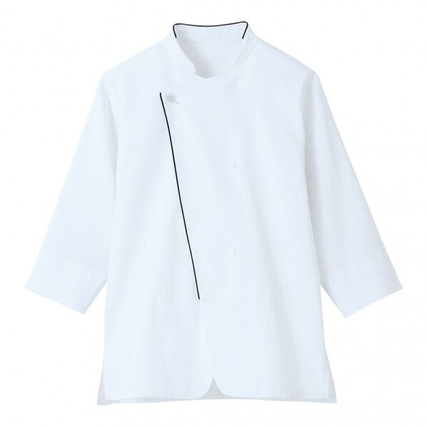 男女兼用ショップコート(ホワイト×ブラック) ホワイト×ブラック S LW0901-B9 1個