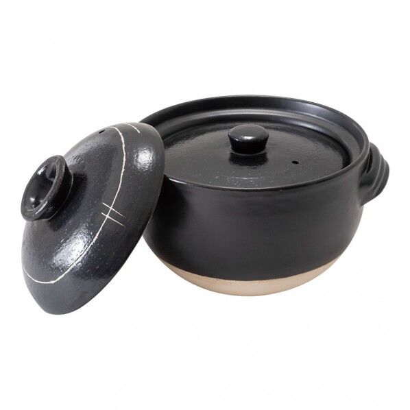 はくせんごはん鍋 二重蓋 3合炊 ブラック A-682 1個