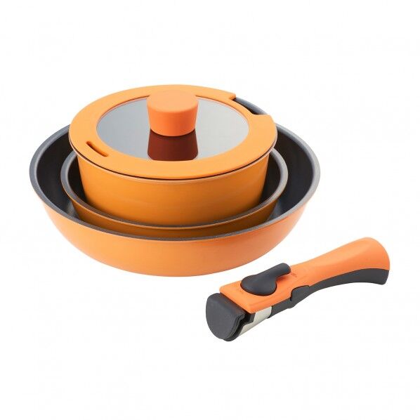 ベストウェアレジスタンス 耐摩耗性300万回 ワンハンドル ガス火5点セット オレンジ