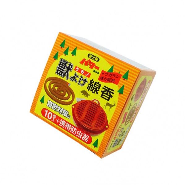 獣よけ線香10巻+携帯防虫器セット 149×146×80(mm) 1つ