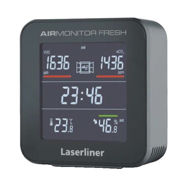 室内空気質モニター エアーモニターフレッシュ 黒 W90×H91×D33mm 082430J 1台