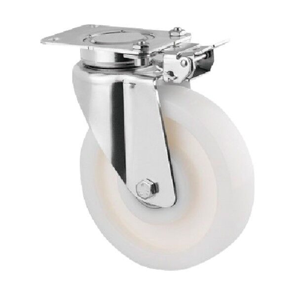 重荷重用高性能旋回キャスターDELTA(ナイロン車・メンテナンスフリー) φ125 自在式(方向ロック付) 3641TOP125P63 1点