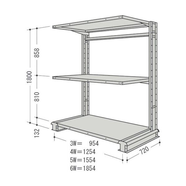 キャンチラック単式増結1連W1304D720H1800F3 CR64L-S3B 1点