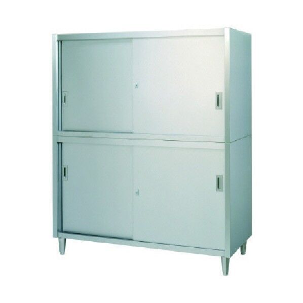 ステンレス保管庫上下ステンレス戸アジャスト仕様 VA-9045 1点