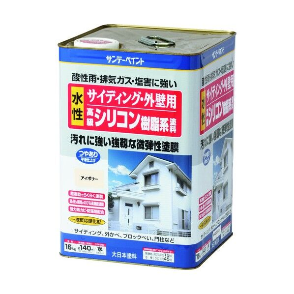 サイディング・外壁用水性シリコン樹脂系塗料 ホワイト 16K 255313 1点
