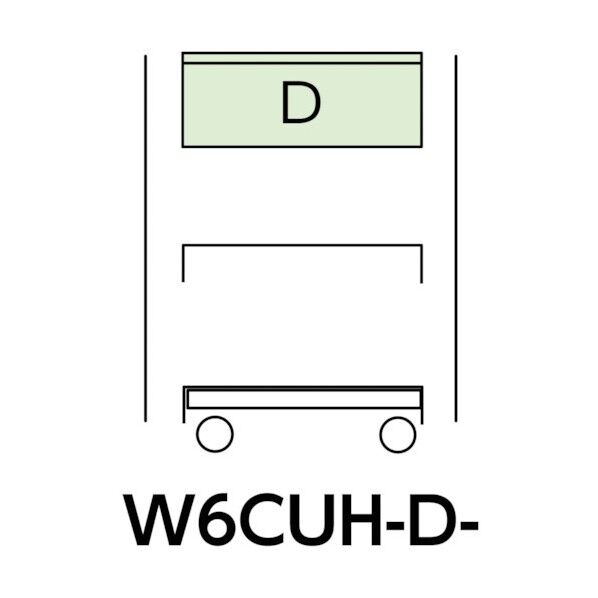 スペシャルワゴン 移動式 キャビネット超深型1段×1個グリーン W6CUH-D-G 1点