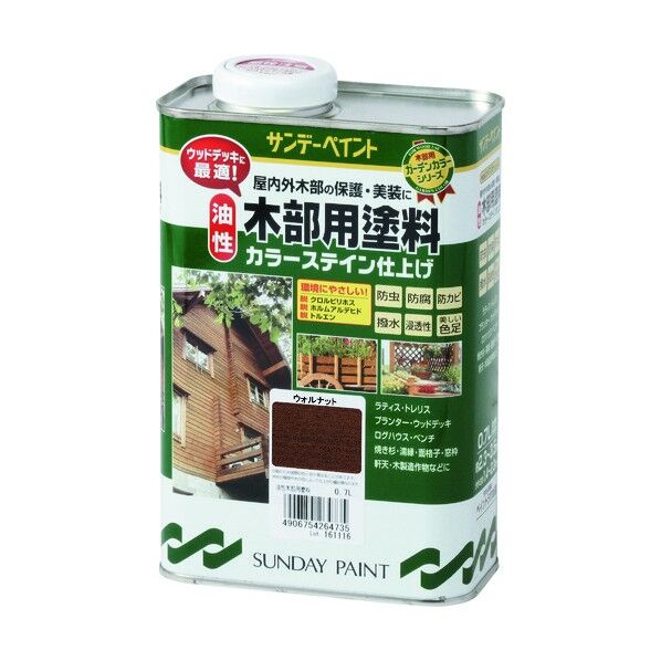 サンデーペイント 油性木部用塗料カラーステイン チーク 700M 264704 1点