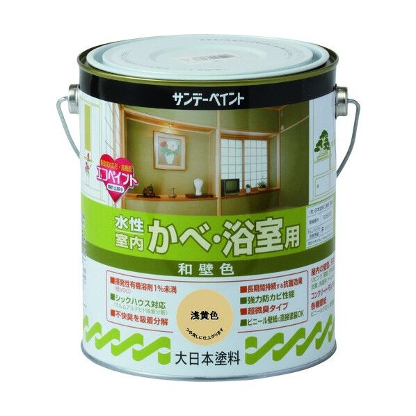 水性室内かべ・浴室用和壁色 浅黄色 1600M 266050 1点