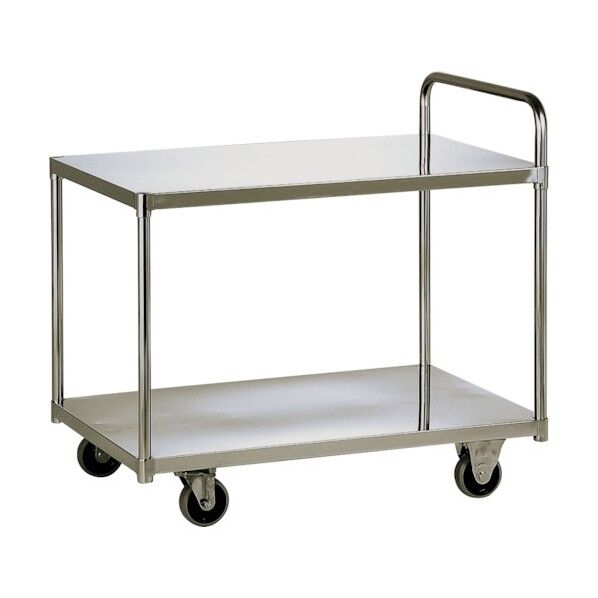 2段台車(フラットタイプ) 750X450 SUSφ100ウレタン車 DN2-N7545D 1点