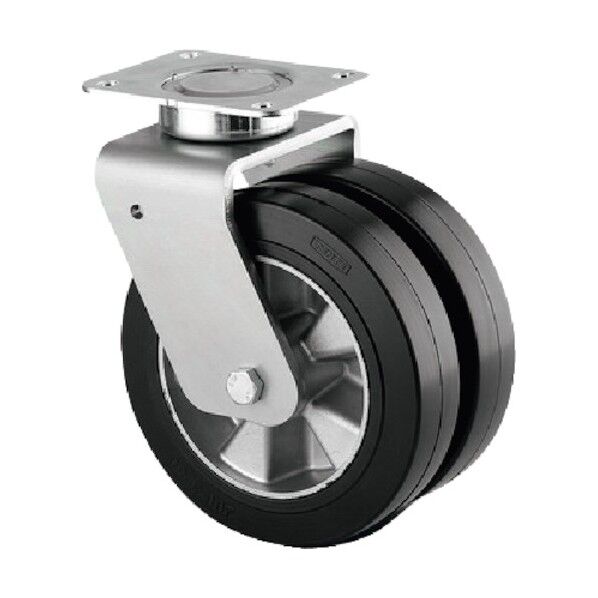 重荷重用高性能双輪キャスターDELTA TWIN(ゴム車・メンテナンスフリー) φ125 自在式 9940IEP125P63 1点