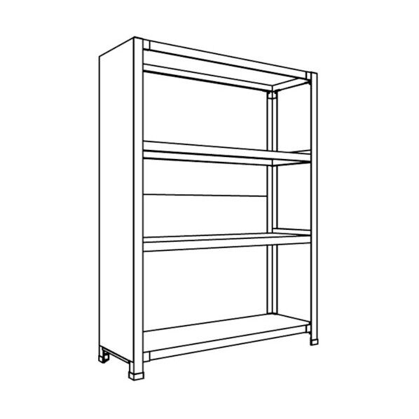 背板・側板付軽量物品棚W900D300H1200F4 LA43K-24 1点