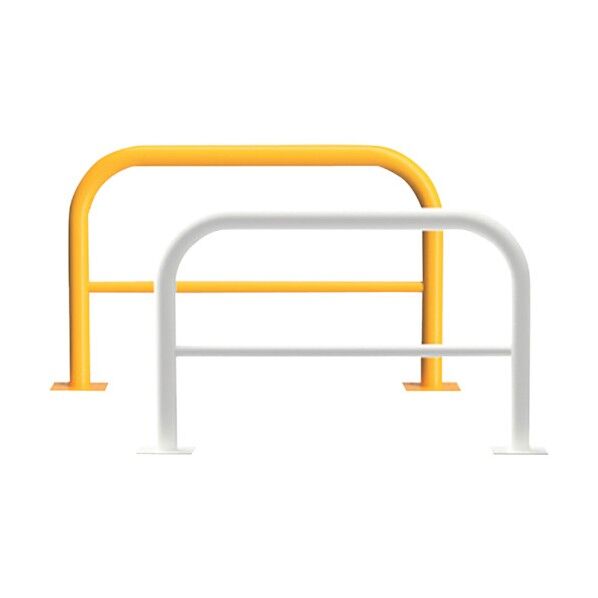 車止め アーチ型 横バー付 スチール製 焼付塗装 後付タイプ Yシリーズ YBW6H30-A(W) 1点