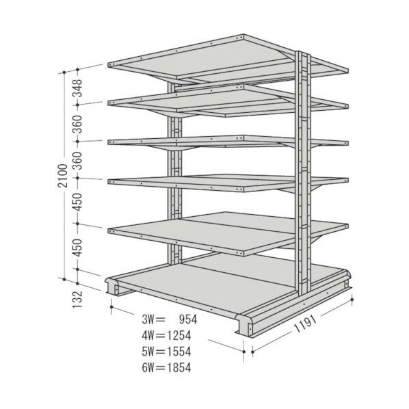 キャンチラック複式増結1連W1304D1191H2100F6 CR74L-W6B 1点