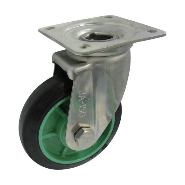 樹脂製ゴム車輪ステンレス製自在車付 200 PNAJA200 1点