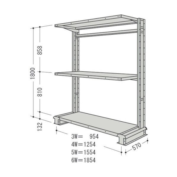 キャンチラック単式1連W1720D720H1800F3 CR65S-S3 1点