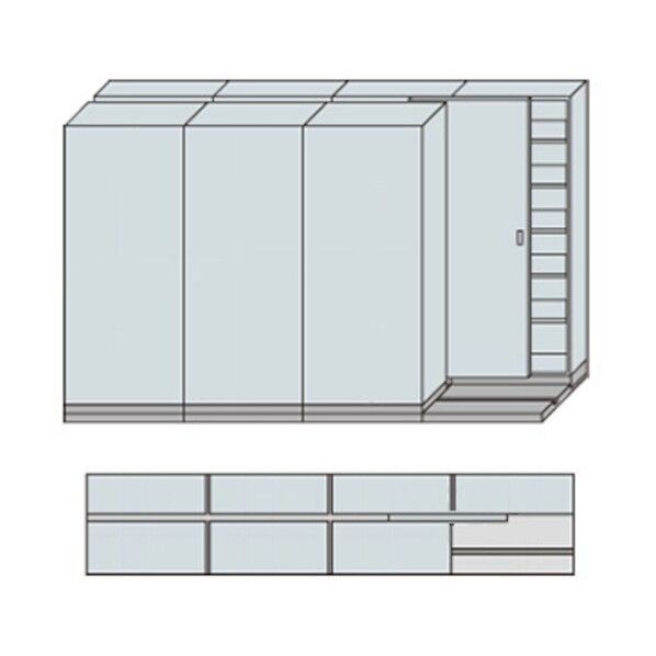 NW型並行移動書庫用ベース W3660×D790×H2222 MNW-2421-AC 1点