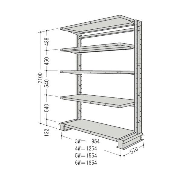キャンチラック単式増結1連W1004D570H2100F5 CR73S-S5B 1点