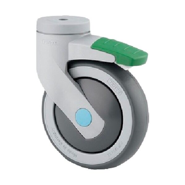 樹脂キャスターLEVINA(エラストマー車・ステンレス金具) φ100 自在式(方向ロック付) 5381PJC100P30-13 1点