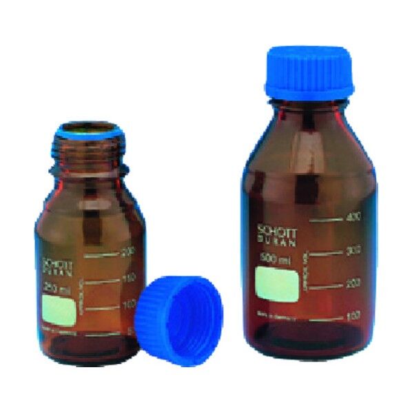 ねじ口びん 茶 青キャップ付 150mL 371-05-21-48 1点