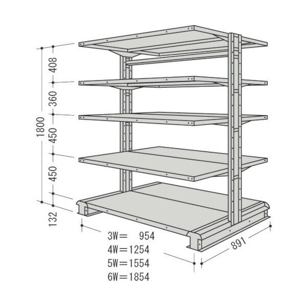 キャンチラック複式1連W1720D891H1800F5 CR65S-W5 1点