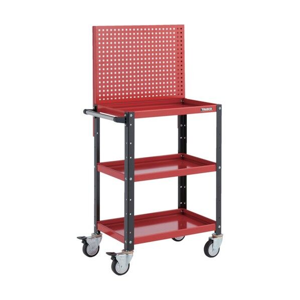 バーディワゴン 上部パンチングパネル付 600X400X1330 ウレタン車輪 レッド/ブラック BDW-P963U-RBK 1点