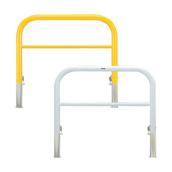 車止め アーチ型 横バー付 スチール製 焼付塗装 脱着式 鋳鉄製蓋 鍵付 Yシリーズ YBW7H10-HDL(Y) 1点