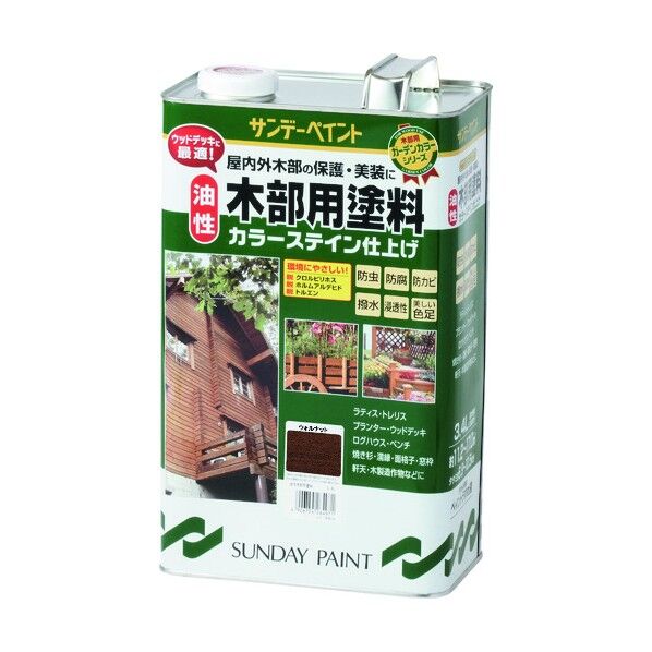 サンデーペイント 油性木部用塗料カラーステイン とうめい 3400M 264889 1点