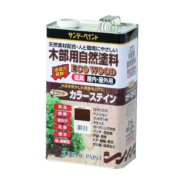 サンデーペイント エコウッドカラーステイン パイン 3400M 267941 1点