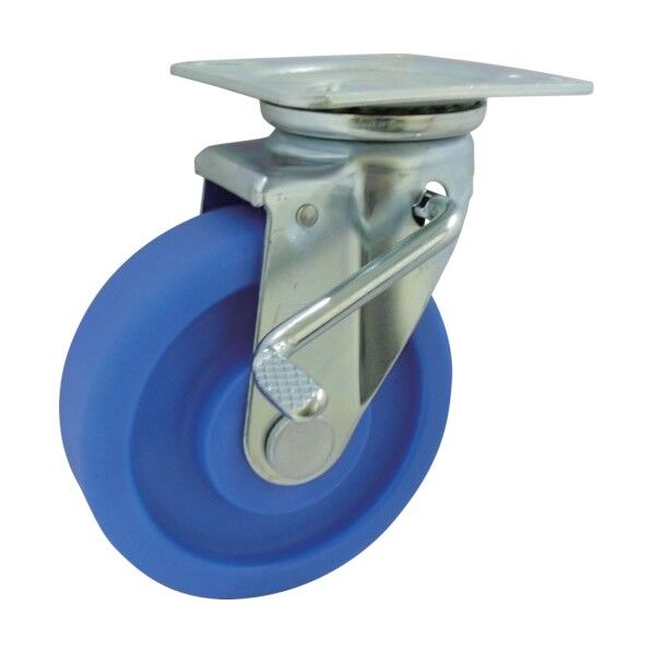 MCナイロン車輪(ベアリング無)プレス製自在金具ストッパー付 MCVA-JB130 1点