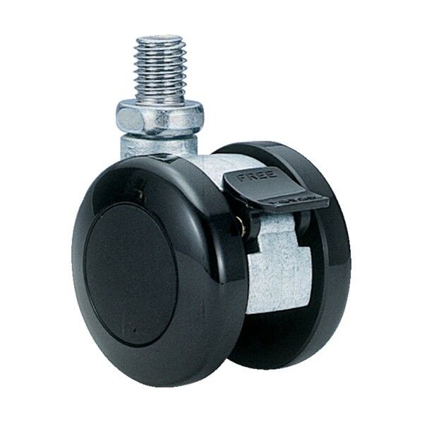 本体アルミダイカスト ナイロン車輪50径 許容荷重80kgf 黒 A50N12SBL-14 1点