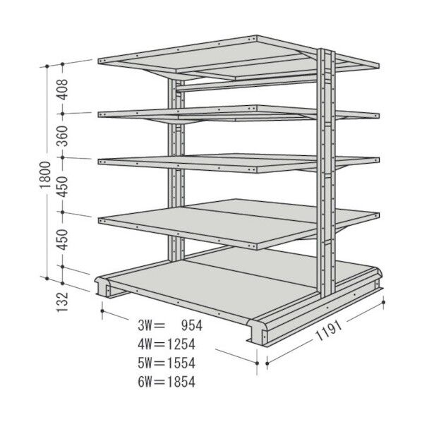 キャンチラック複式1連W1120D1191H1800F5 CR63L-W5 1点