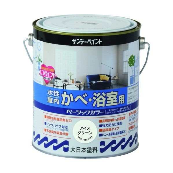 水性室内かべ・浴室用ベーシックカラー ピーチクリーム 1600M 260713 1点