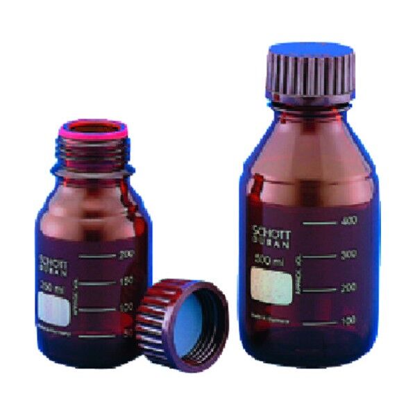 ねじ口びん 茶 赤キャップ付 150mL 371-05-21-68 1点