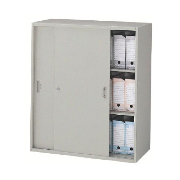 スチール引違い書庫 899×500×1050 NWL-0911H-AW 1点