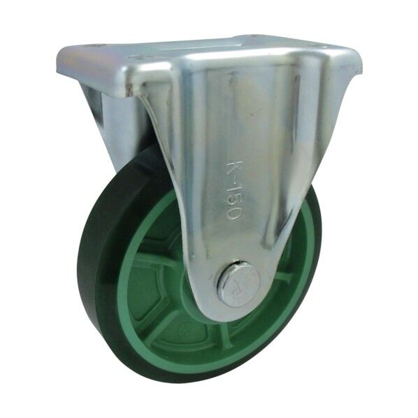 樹脂製ゴム車輪(ベアリング入)固定金具付 100 PNUK100 1点