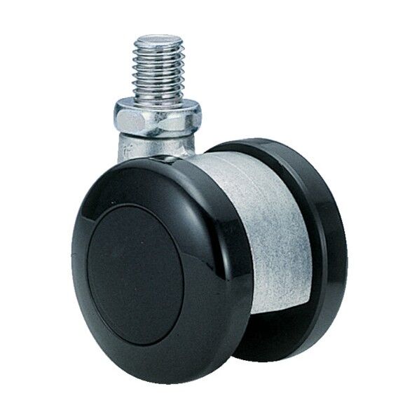 本体アルミダイカスト ナイロン車輪50径 許容荷重80kgf 黒 A50N12BL-22 1点