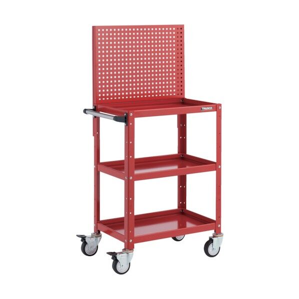 バーディワゴン 上部パンチングパネル付 600X400X1330 ウレタン車輪 レッド BDW-P963U-RR 1点