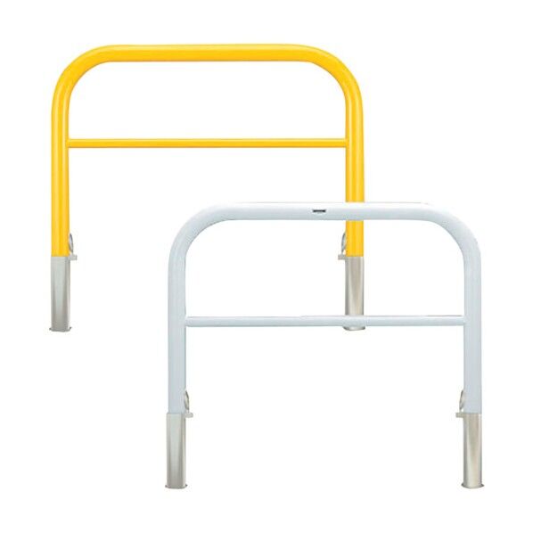 車止め アーチ型 横バー付 スチール製 焼付塗装 脱着式 スチール製蓋 Yシリーズ YBW6H20-D(W) 1点