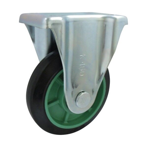 樹脂製ゴム車輪(ベアリング入)固定金具付 130 PNK130 1点