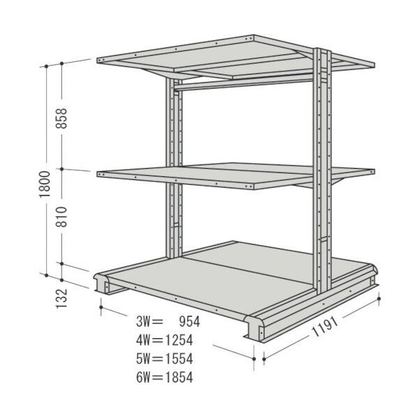 キャンチラック複式増結1連W1004D1191H1800F3 CR63L-W3B 1点